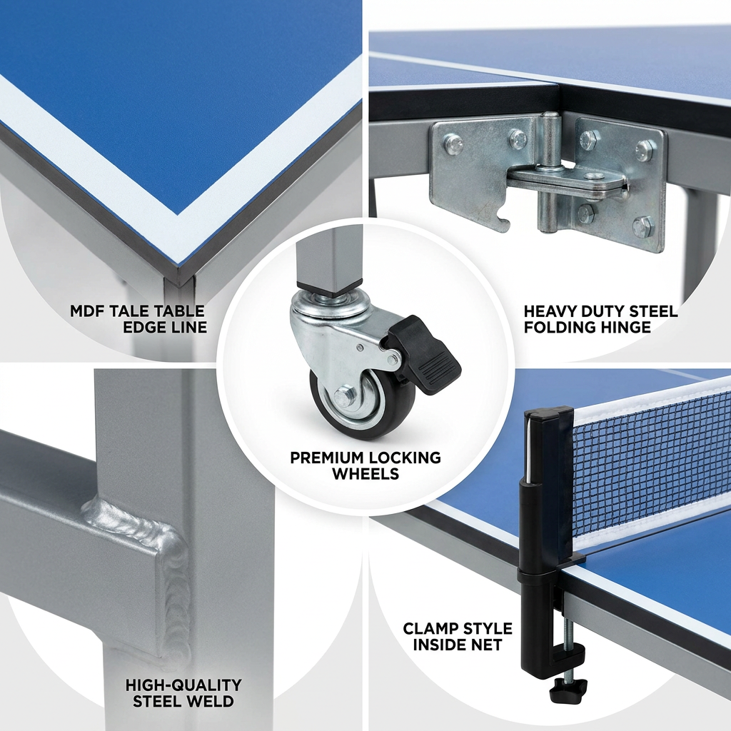 fj-Folding Ping Pong Table wit - Table Tennis Logo Free avaliação e preço