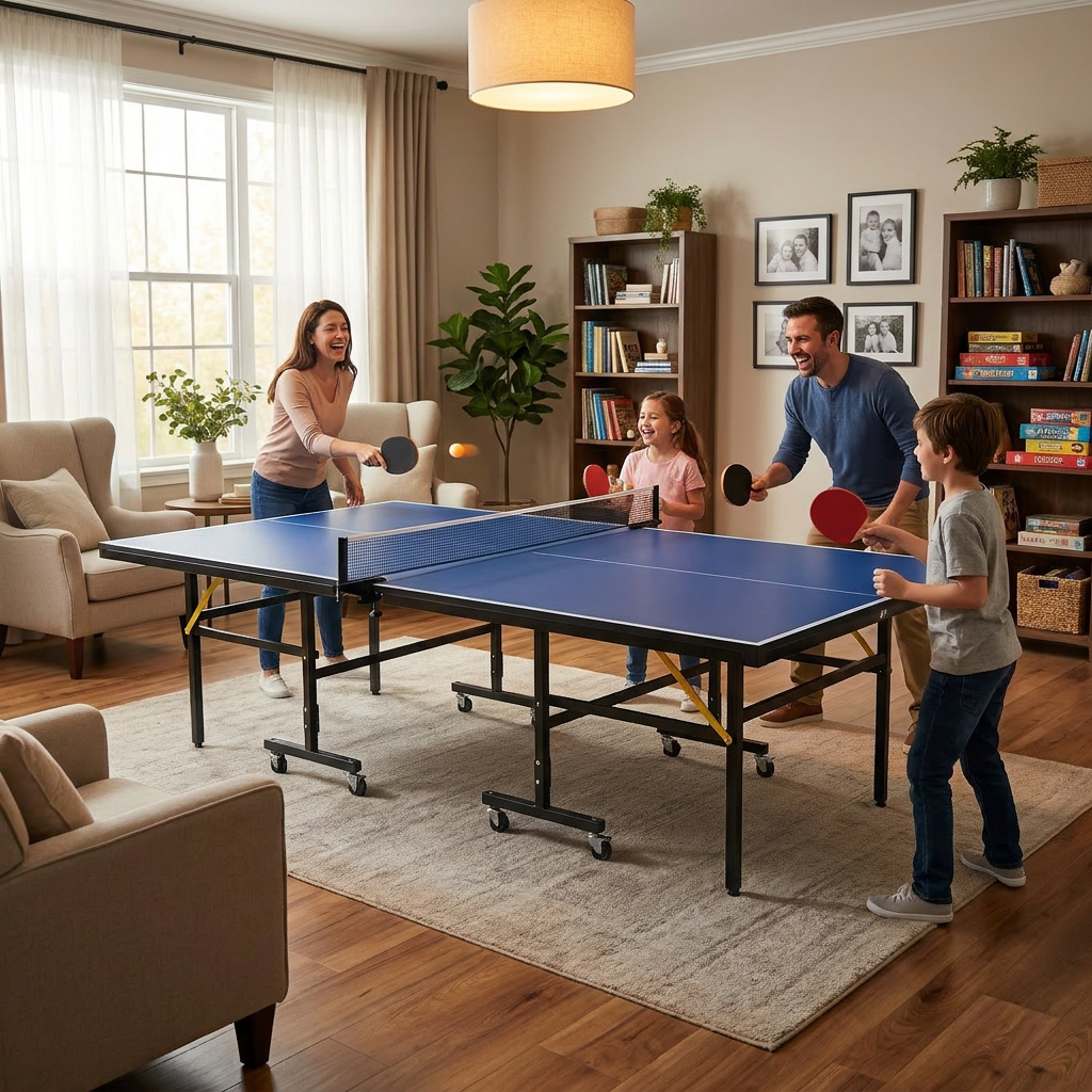 fj-Folding Ping Pong Table wit - Table Tennis Logo Free avaliação e preço